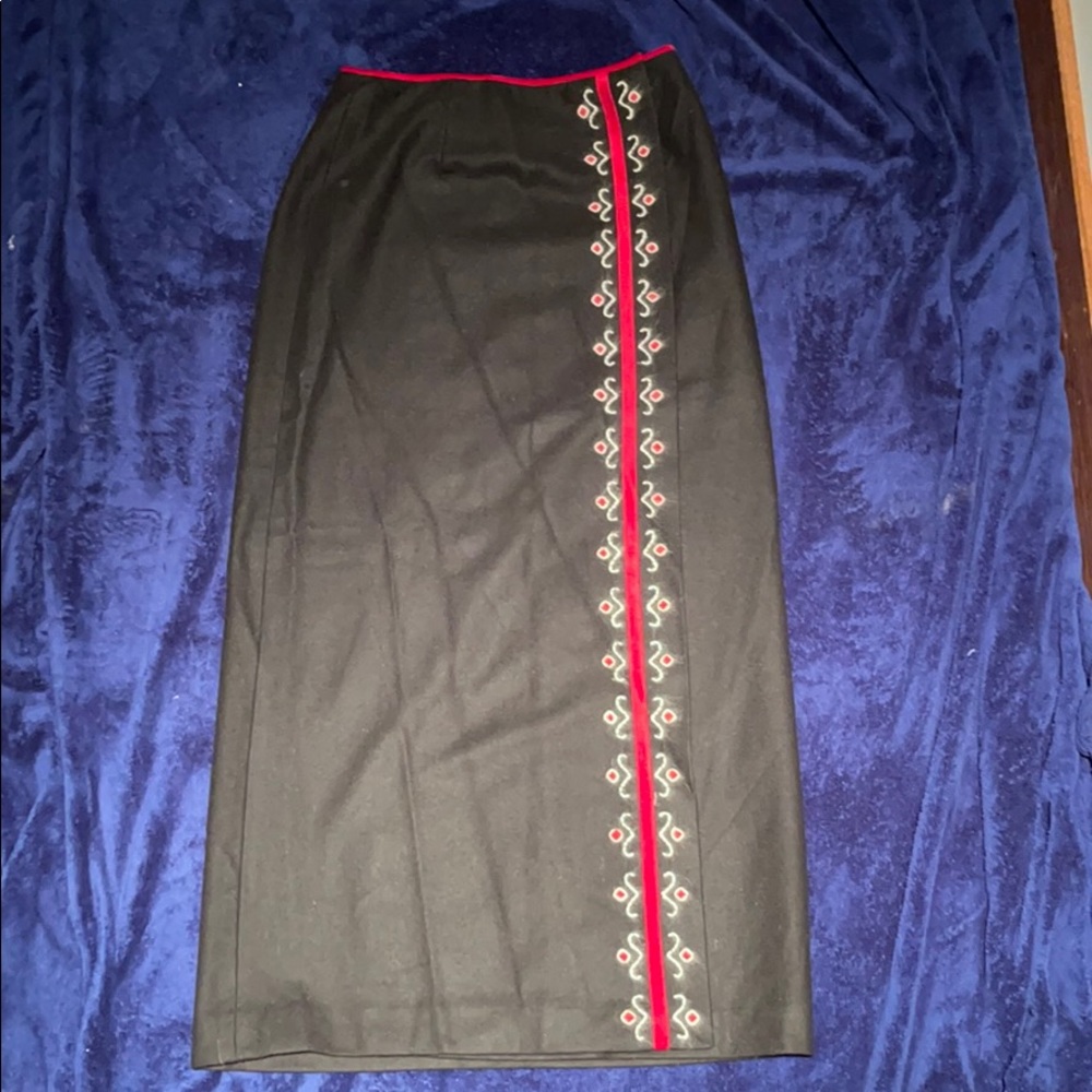 Long black wrap skirt